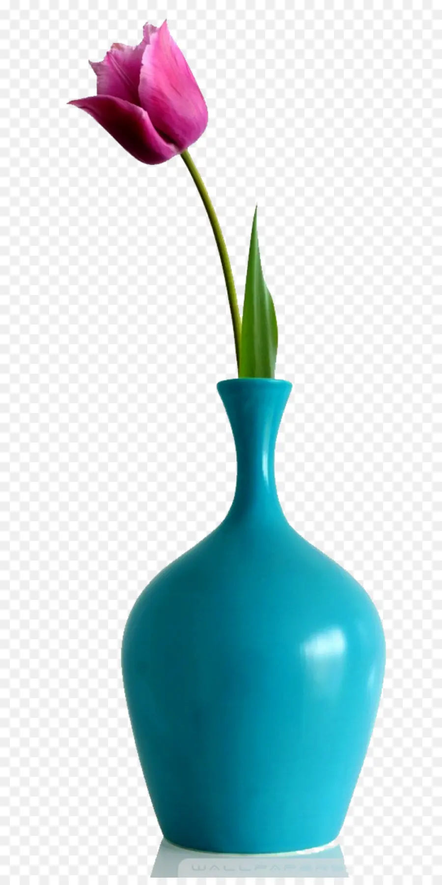 Flor Rosa Em Vaso Azul，Vaso PNG