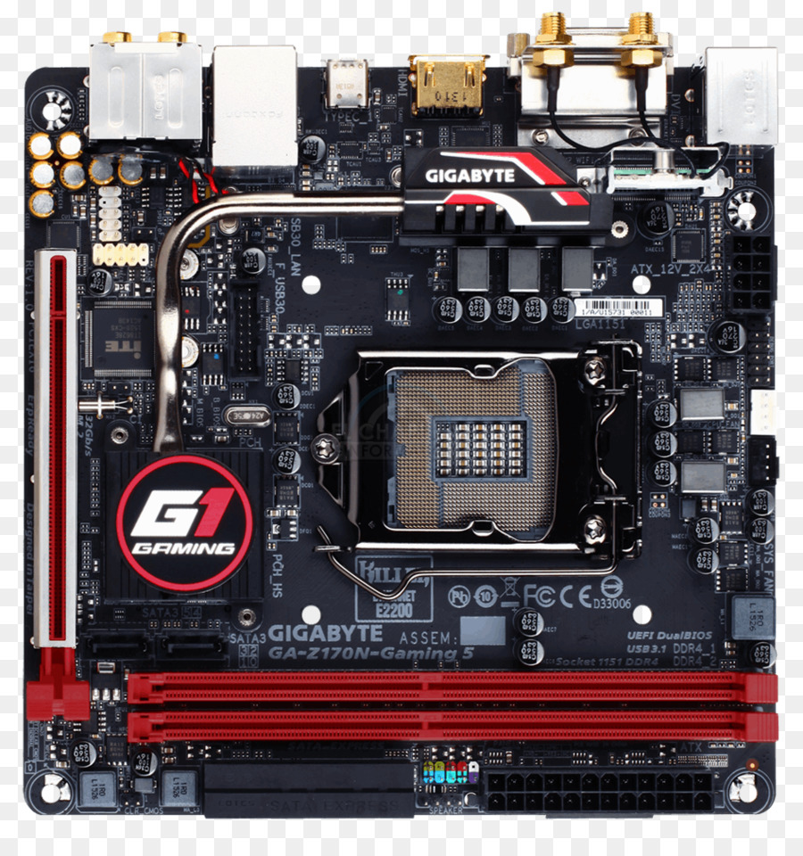 Intel，Gigabyte Gaz170ngaming 5 Soquete 1151 Miniitx PNG