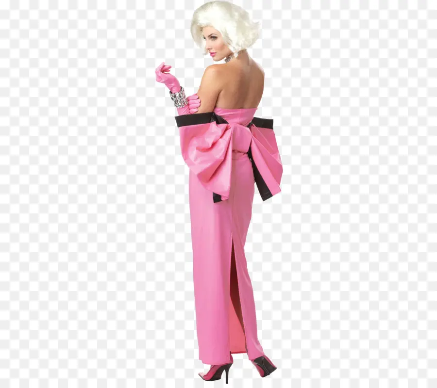 Mulher De Vestido Rosa，Moda PNG