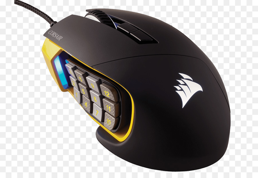 Mouse De Computador，A Corsair Gaming Cimitarra ótica Rgb Mobammo Mouse Usb Amarelo PNG