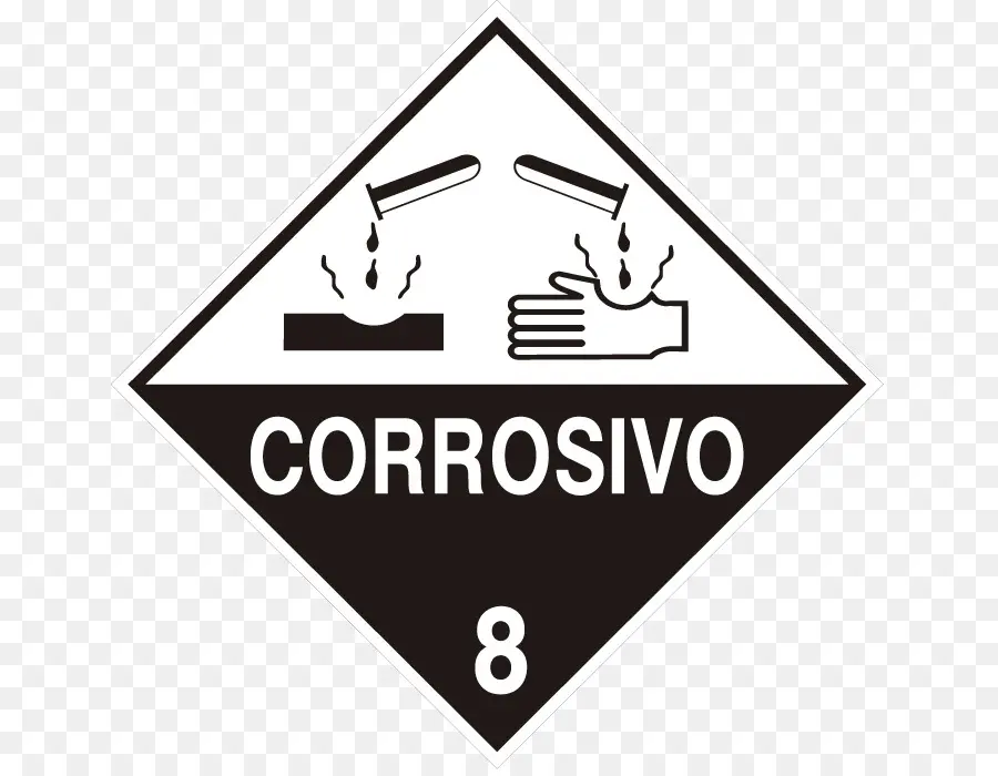 Hazmat Classe 8 Substâncias Corrosivas，Mercadorias Perigosas PNG