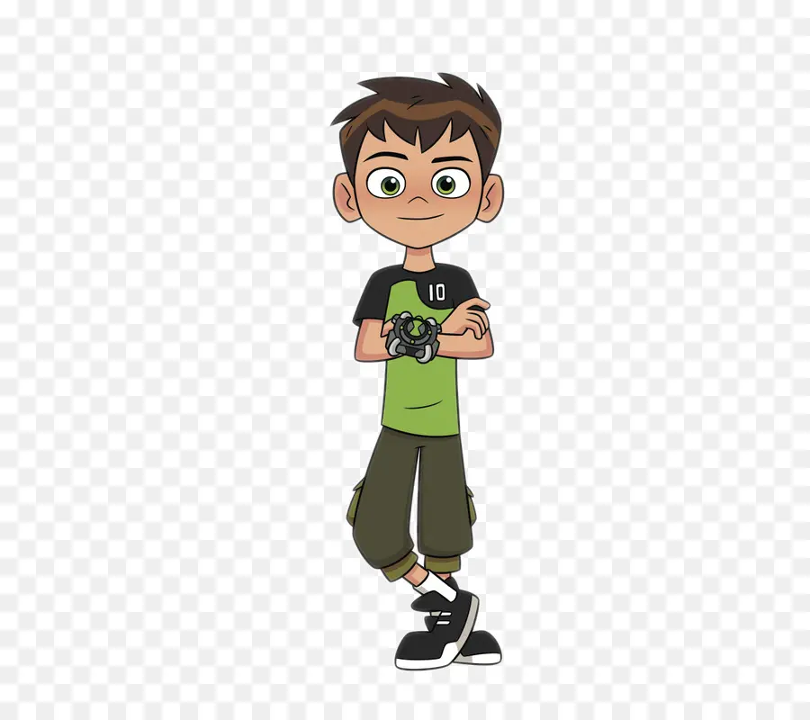 Menino Dos Desenhos Animados，Camisa Verde PNG