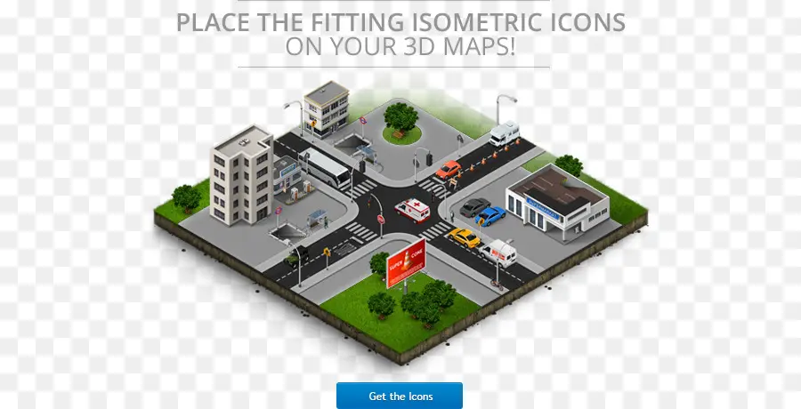 Cidade Isométrica，Edifícios PNG