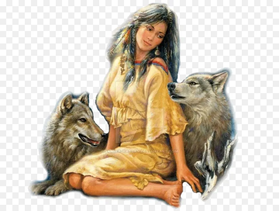 Mulher Com Lobos，Natureza PNG