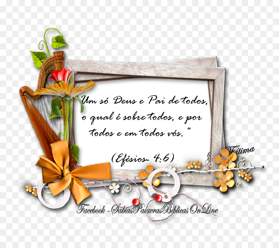 Versículo Bíblico Com Decoração Floral，Escritura PNG