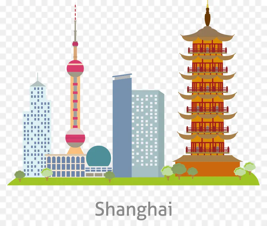 Torre De Shanghai，Desenho PNG