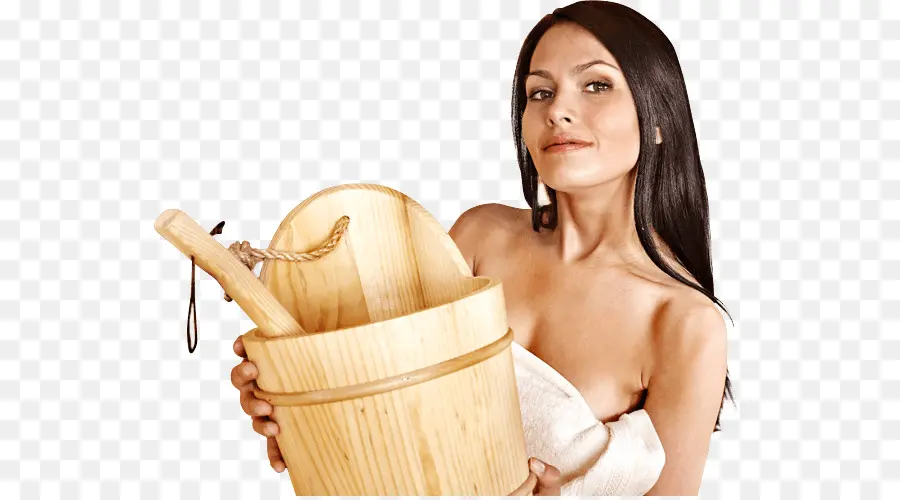 Mulher Com Balde De Sauna，Sauna PNG