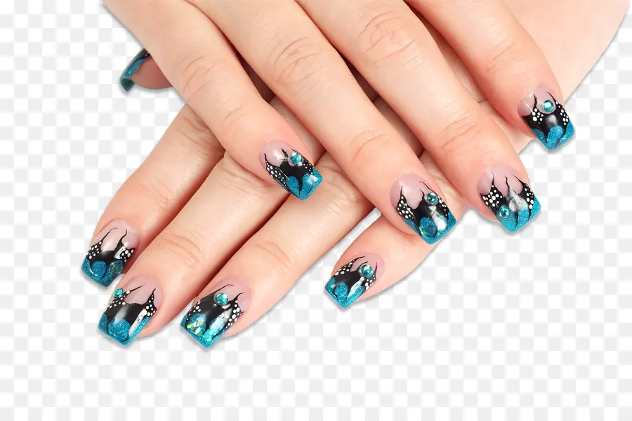 Arte Em Unhas Verdes，Manicure PNG