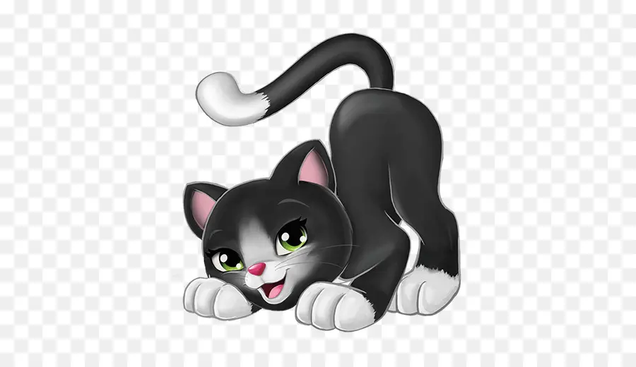 Gato De Desenho Animado，Preto E Branco PNG