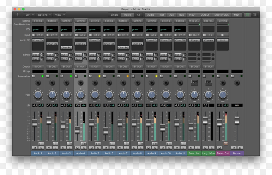 Audio Mixers，O Logic Pro PNG