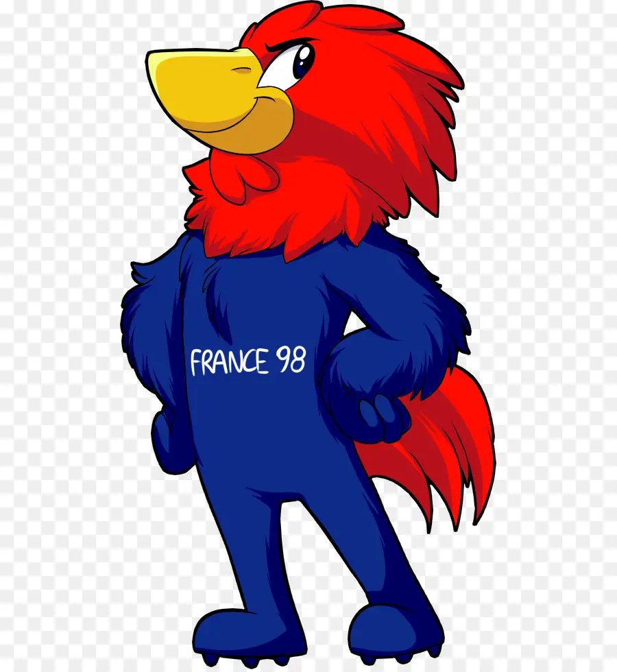 Mascote Pássaro Vermelho E Azul，França 98 PNG