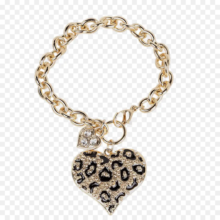 Pulseira Coração Leopardo，Charme PNG