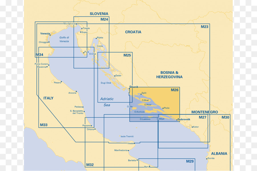 Imray Gráfico M32 Adriática Da Itália Do Sul，Mapa PNG