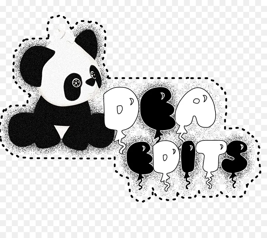 Doodle Panda，Bonitinho PNG