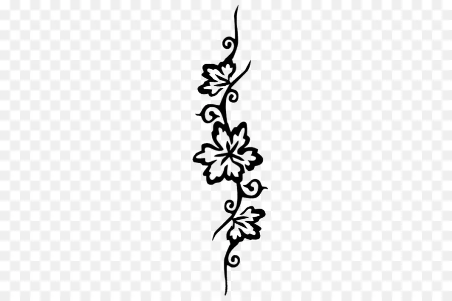 Desenho Floral，Preto PNG