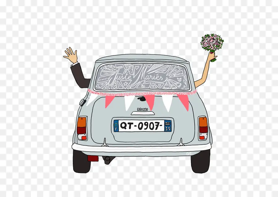 Carro De Casamento，Casado Agora Mesmo PNG