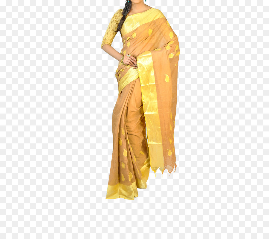 Saree Amarelo，Vestir PNG