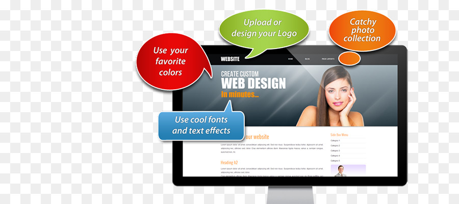 Responsive Web Design，Página Da Web PNG