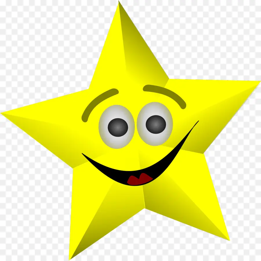 Estrela Amarela，Rosto Sorridente PNG