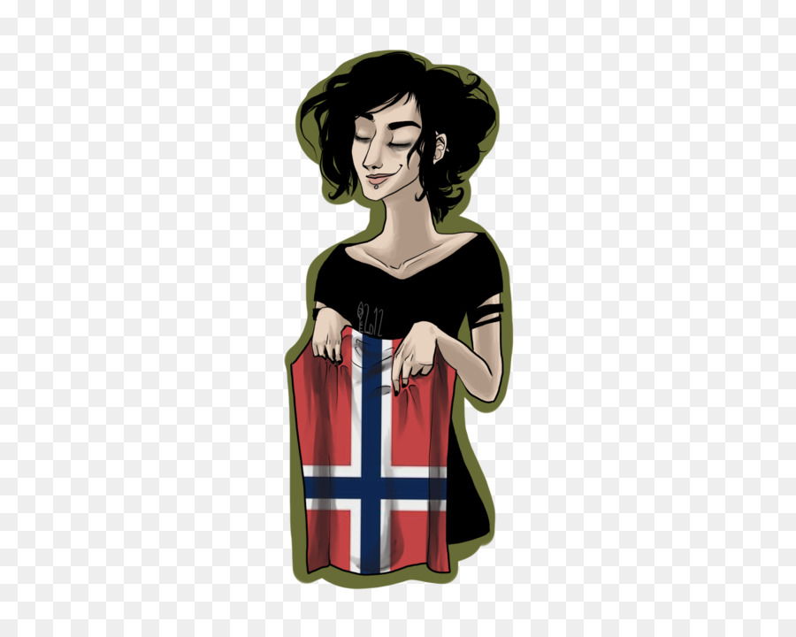 Mulher Com Bandeira，Bandeira Norueguesa PNG