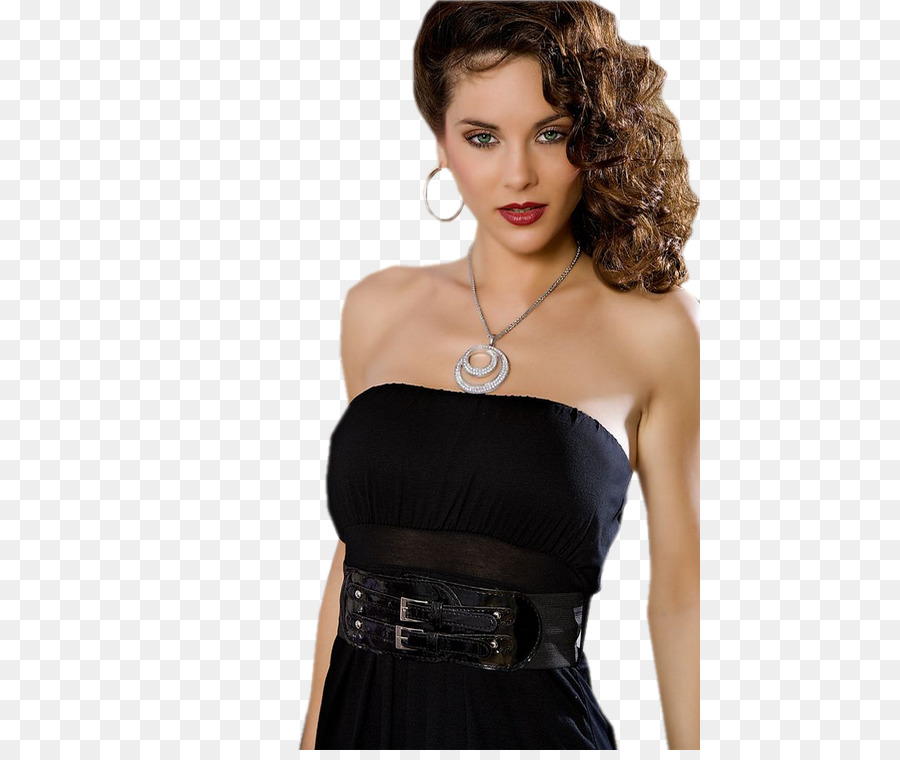 Mulher De Vestido Preto，Moda PNG