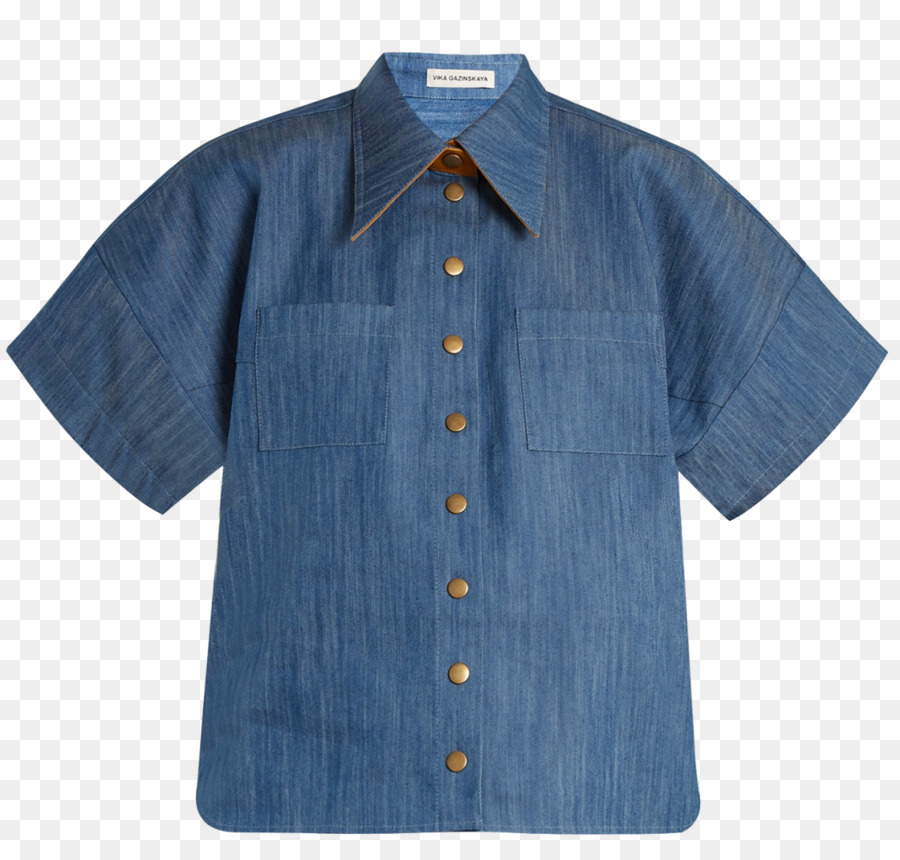 Camisa Listrada，Azul PNG