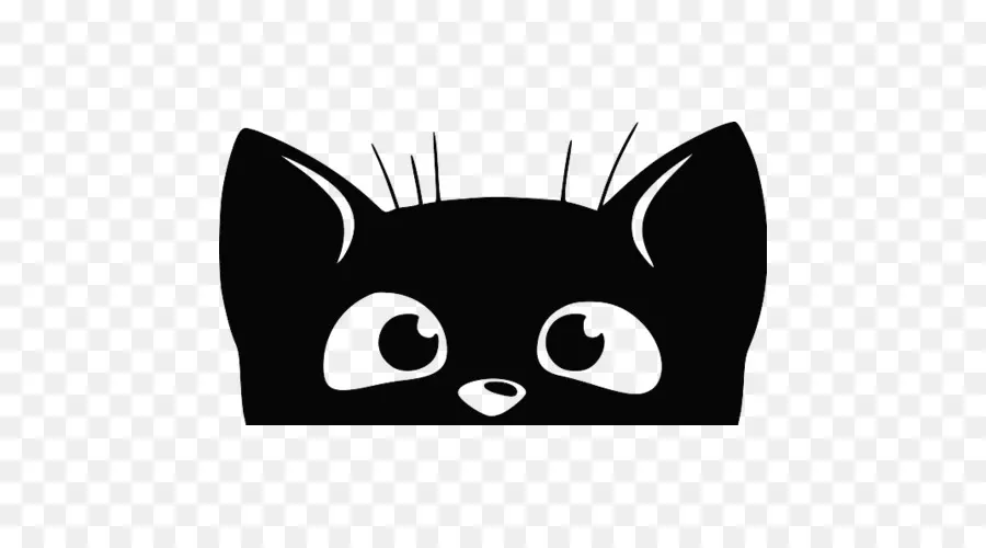 Whiskers，Black Cat PNG