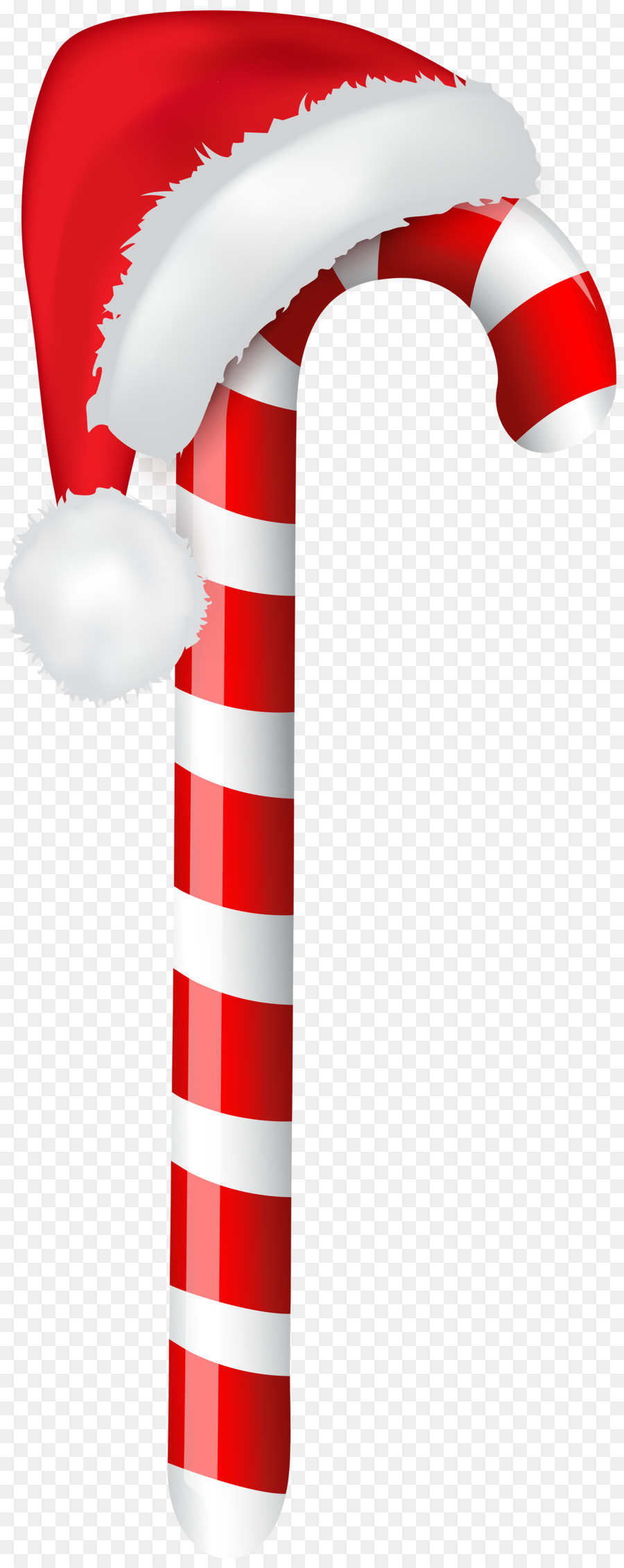 Bastão De Doces Com Chapéu De Papai Noel，Vermelho E Branco PNG