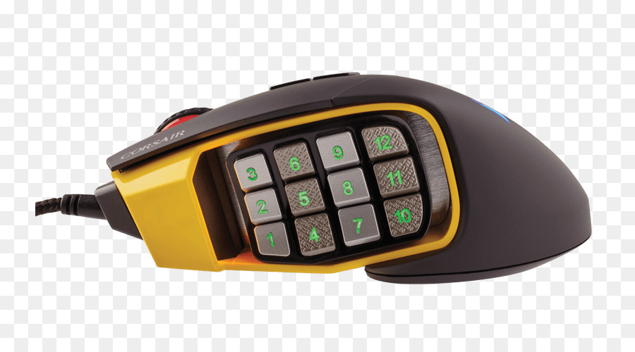 Mouse De Computador，A Corsair Gaming Cimitarra ótica Rgb Mobammo Mouse Usb Amarelo PNG