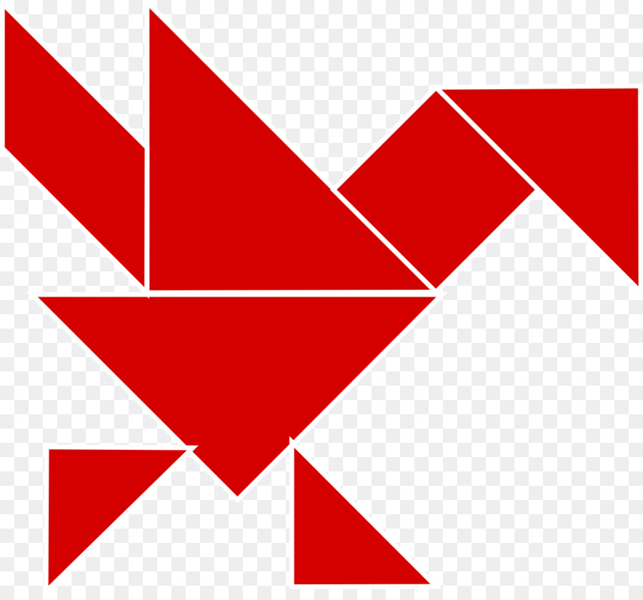 Pássaro Tangram Vermelho，Quebra Cabeça PNG