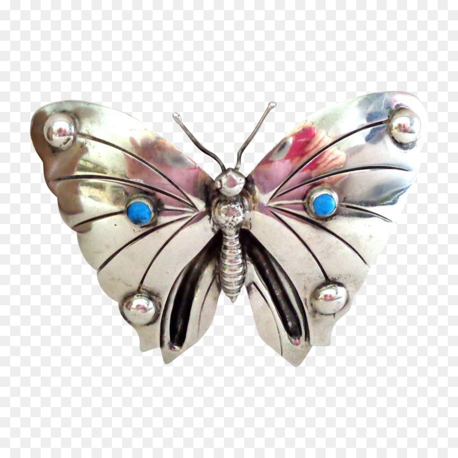 Broche De Borboleta，Prata PNG