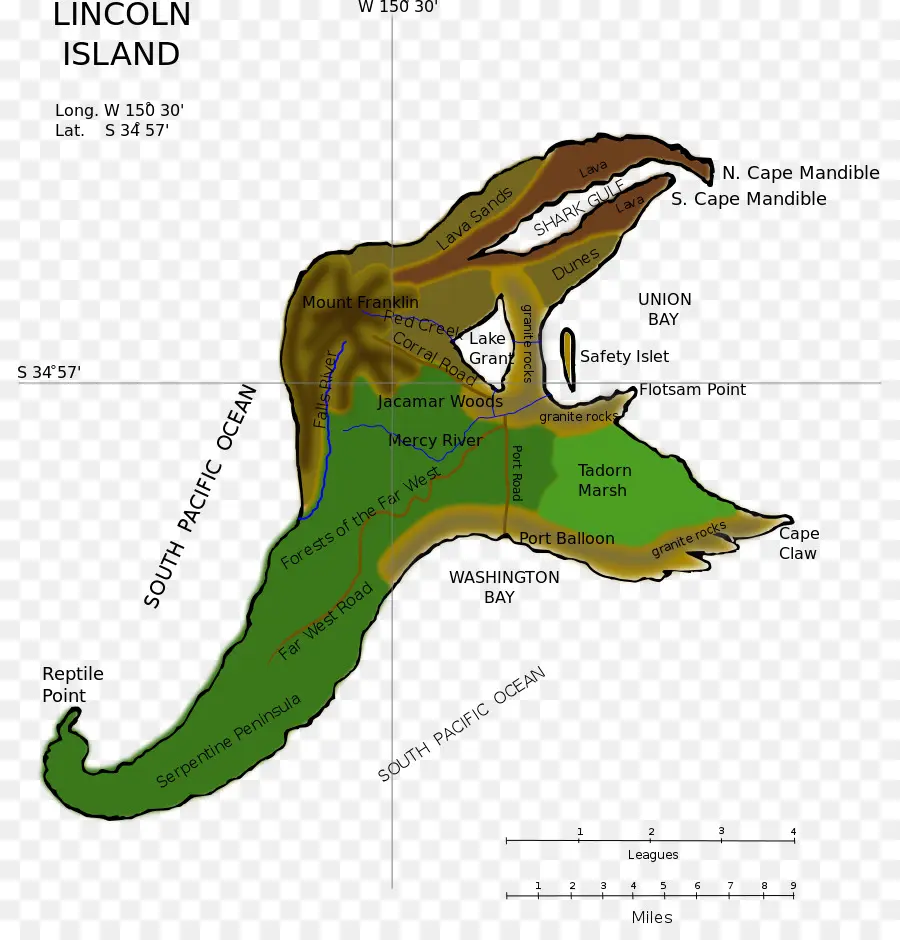 Mapa Da Ilha Lincoln，Ilha PNG