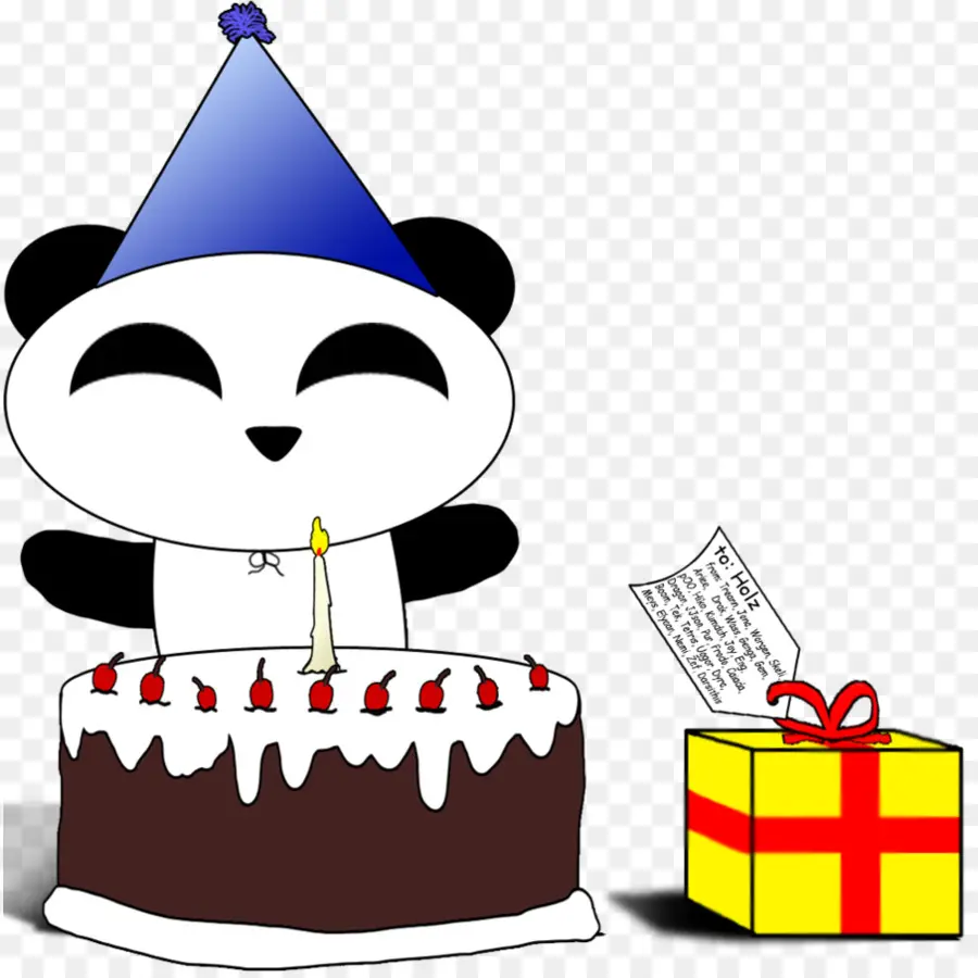 Panda Com Bolo，Aniversário PNG