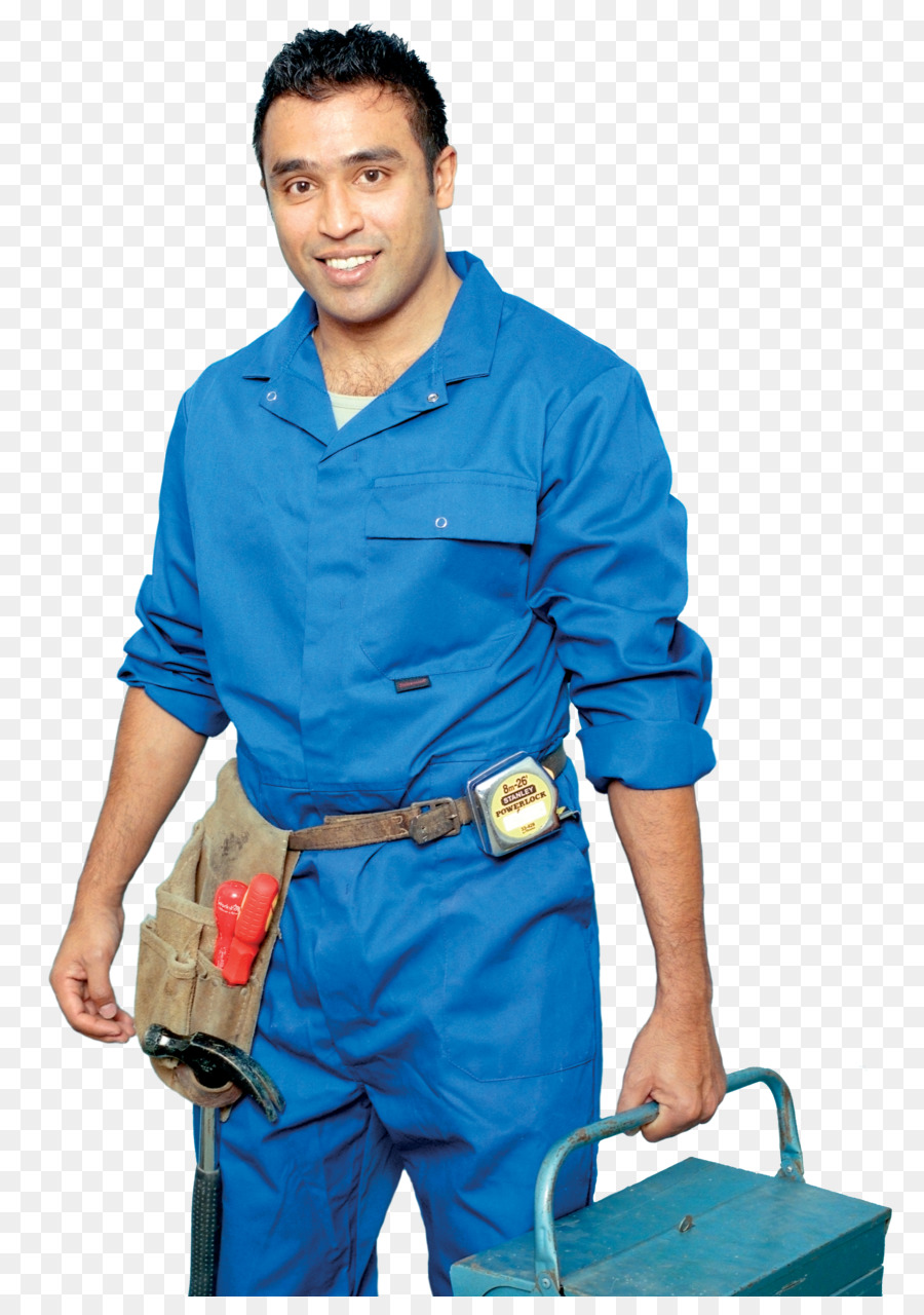 Homem De Uniforme De Trabalho，Caixa De Ferramentas PNG