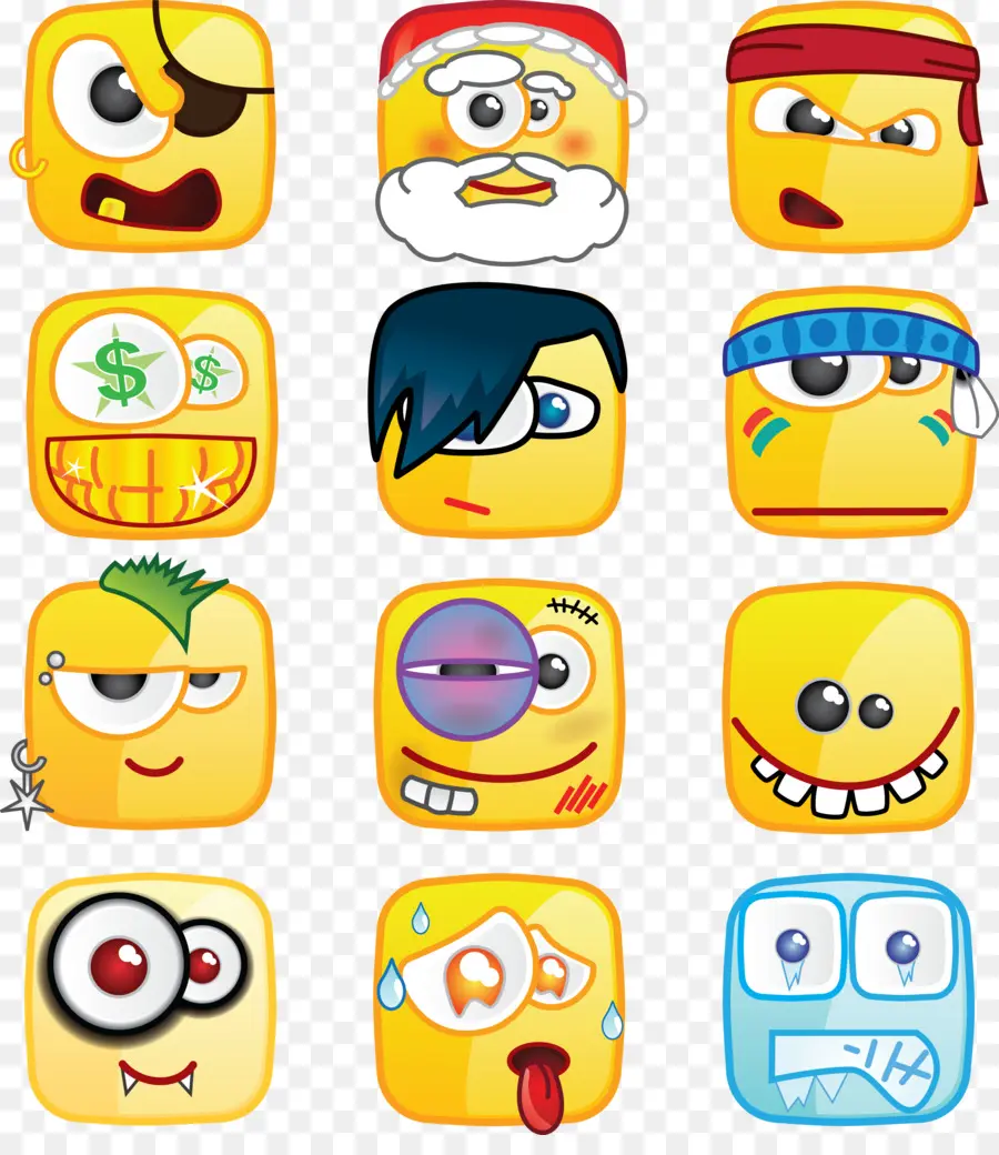 Rostos De Emojis，Expressões PNG