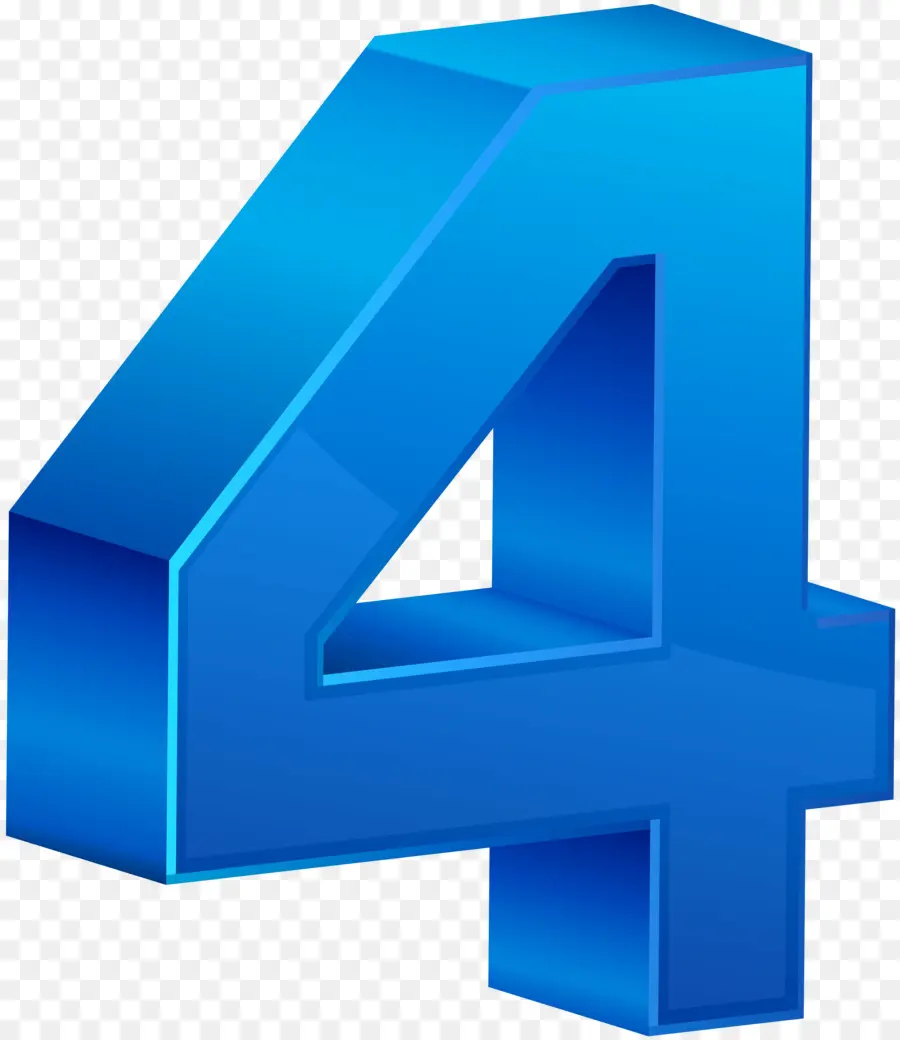 Número 4，Azul PNG