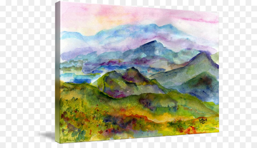 Pintura Em Aquarela，Montanhas PNG