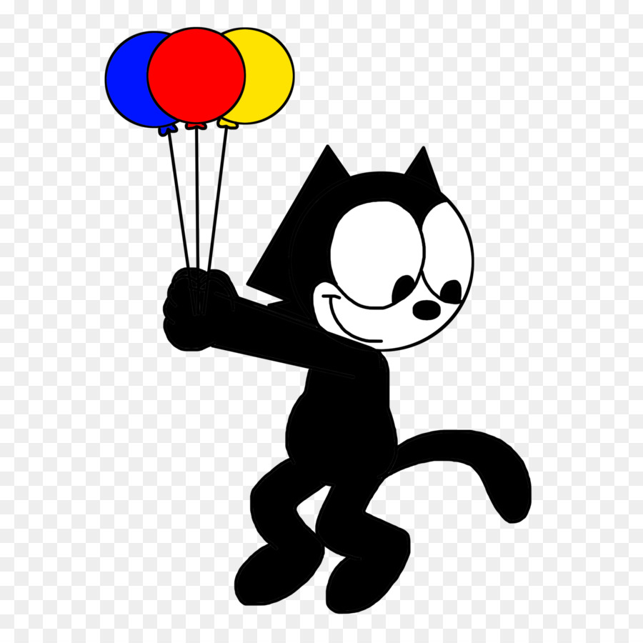 Gato De Desenho Animado Com Balões，Gato PNG