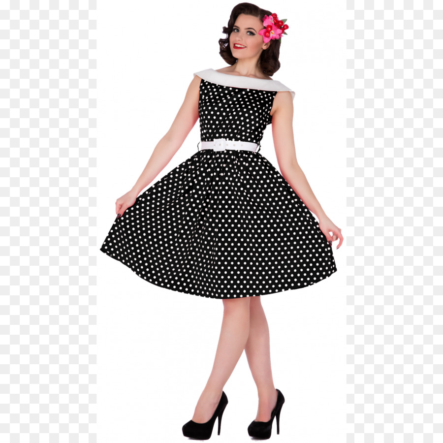 Vestido De Bolinhas，Mulher PNG