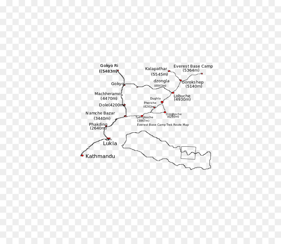 Mapa De Trekking，Acampamento Base Do Everest PNG