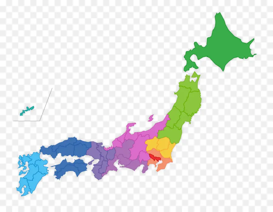 Mapa Do Japão，Regiões PNG