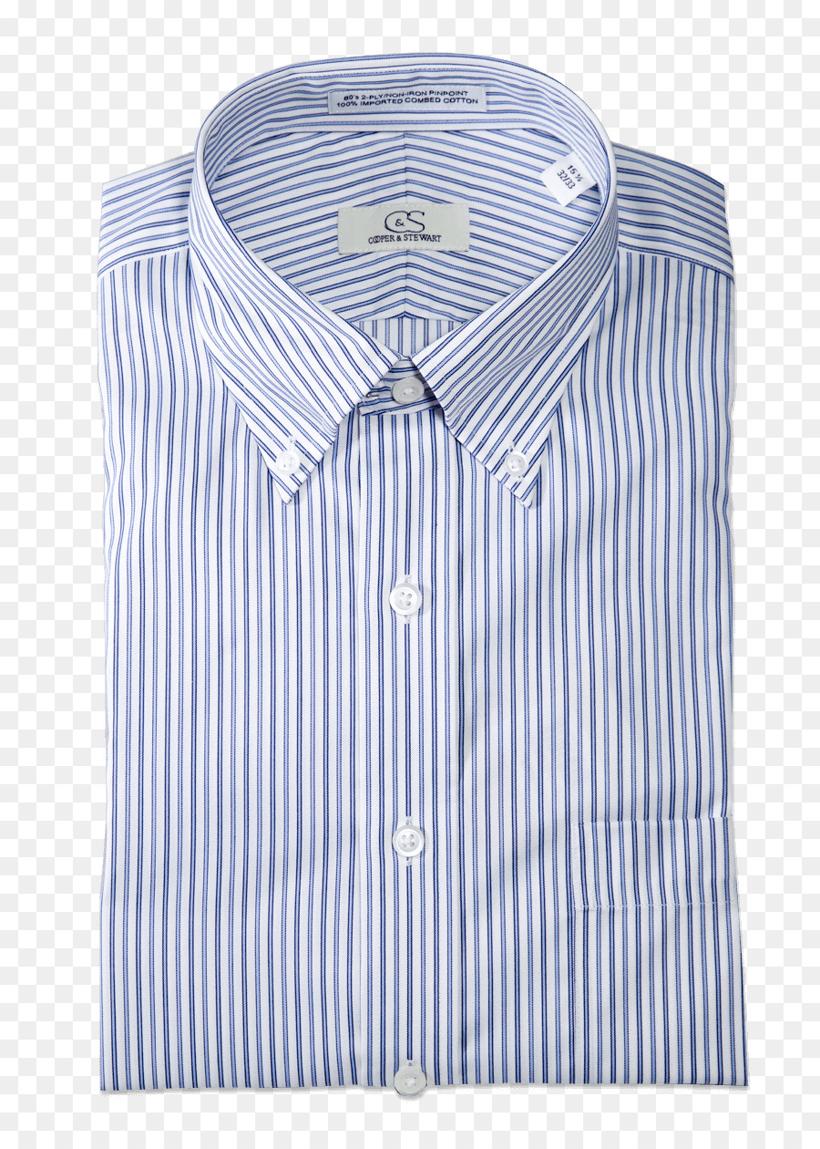 Camisa Listrada，Azul PNG