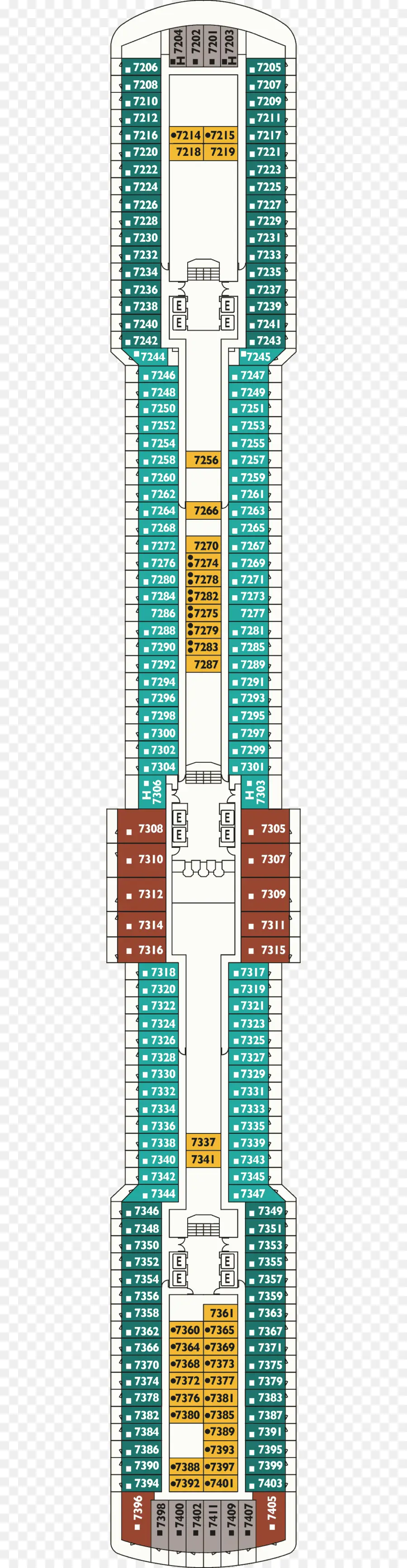 Planta Do Convés Do Navio，Números De Cabine PNG