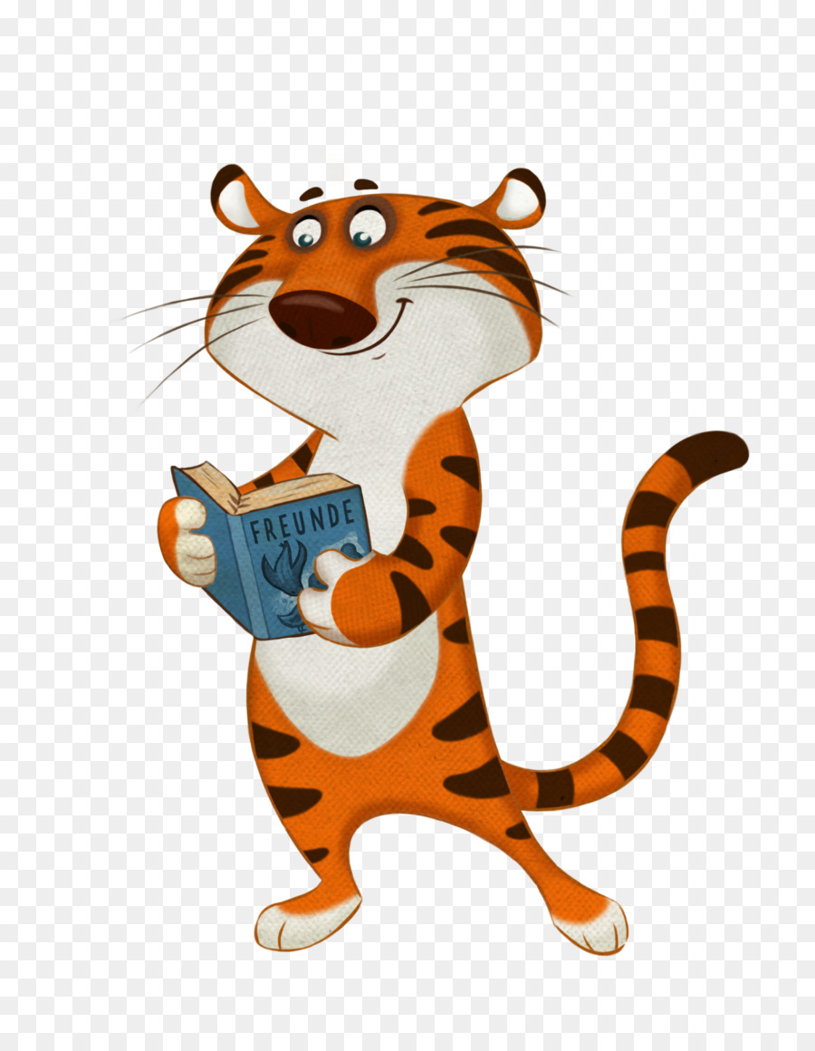 Livro De Leitura Do Tigre，Desenho Animado PNG