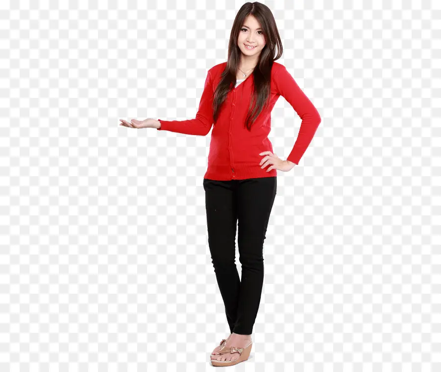 Mulher De Suéter Vermelho，Mulher PNG