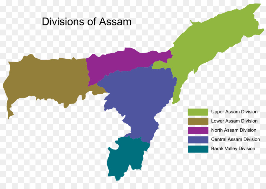 Mapa Assam，Divisões PNG