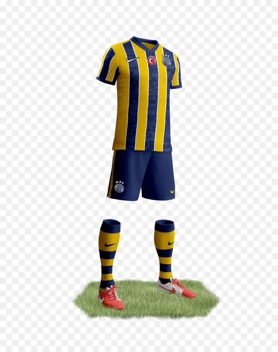 Uniforme De Futebol，Amarelo E Azul PNG