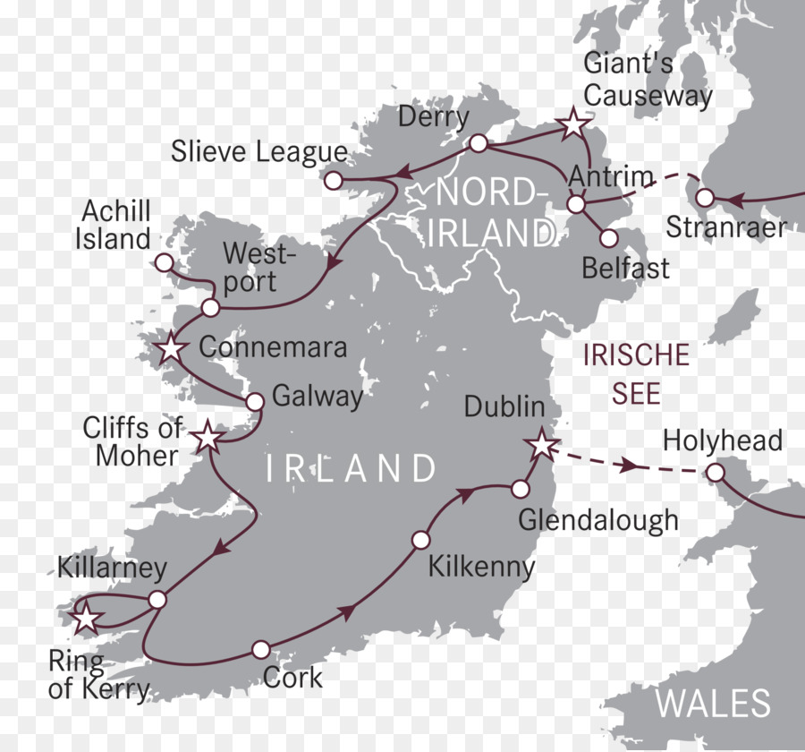 Mapa Da Irlanda，Rota PNG