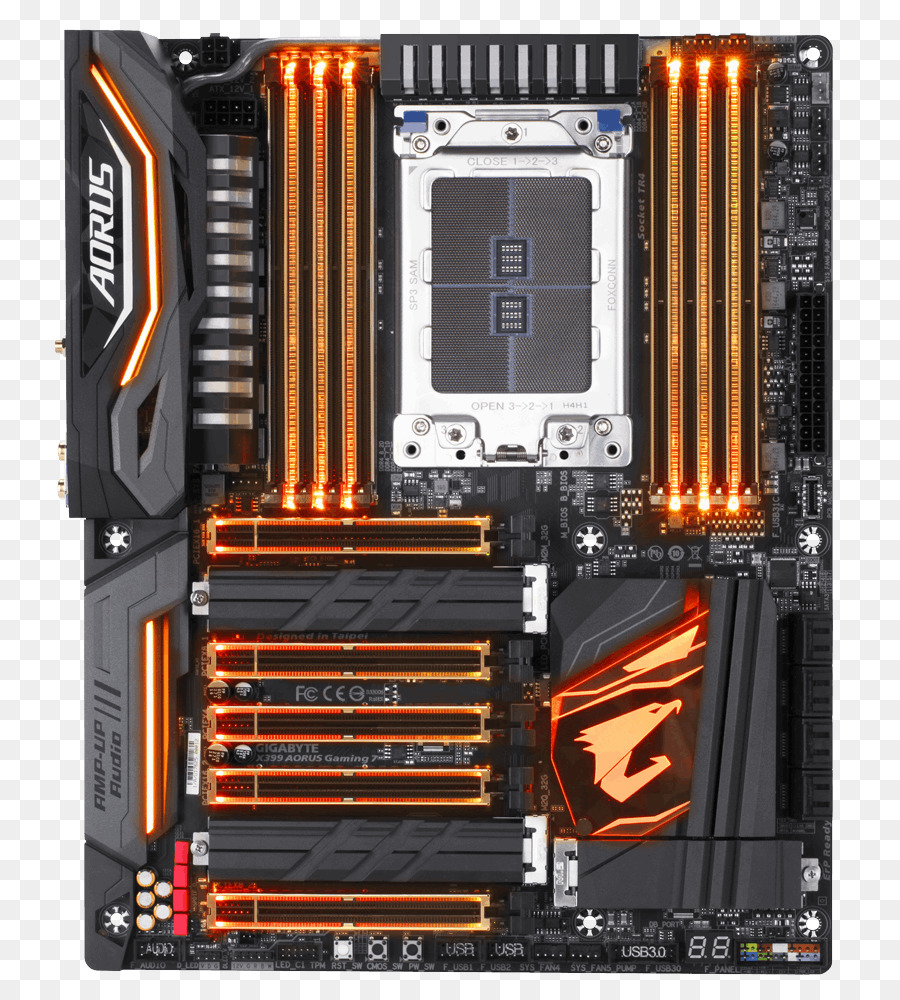 Soquete Am4，Gigabyte X399 Aorus De Jogos De 7 A 10 De Placa Mãe Atx Soquete Tr4 Amd X399 Soquete Tr4 PNG