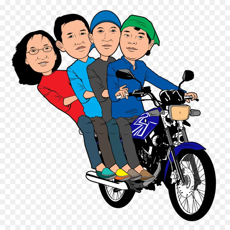 Motocicleta Dos Desenhos Animados，Pessoas PNG